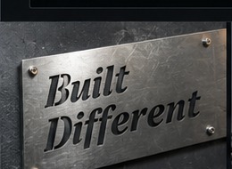 Built Different engraved metal panel