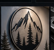 Mountain metal sign